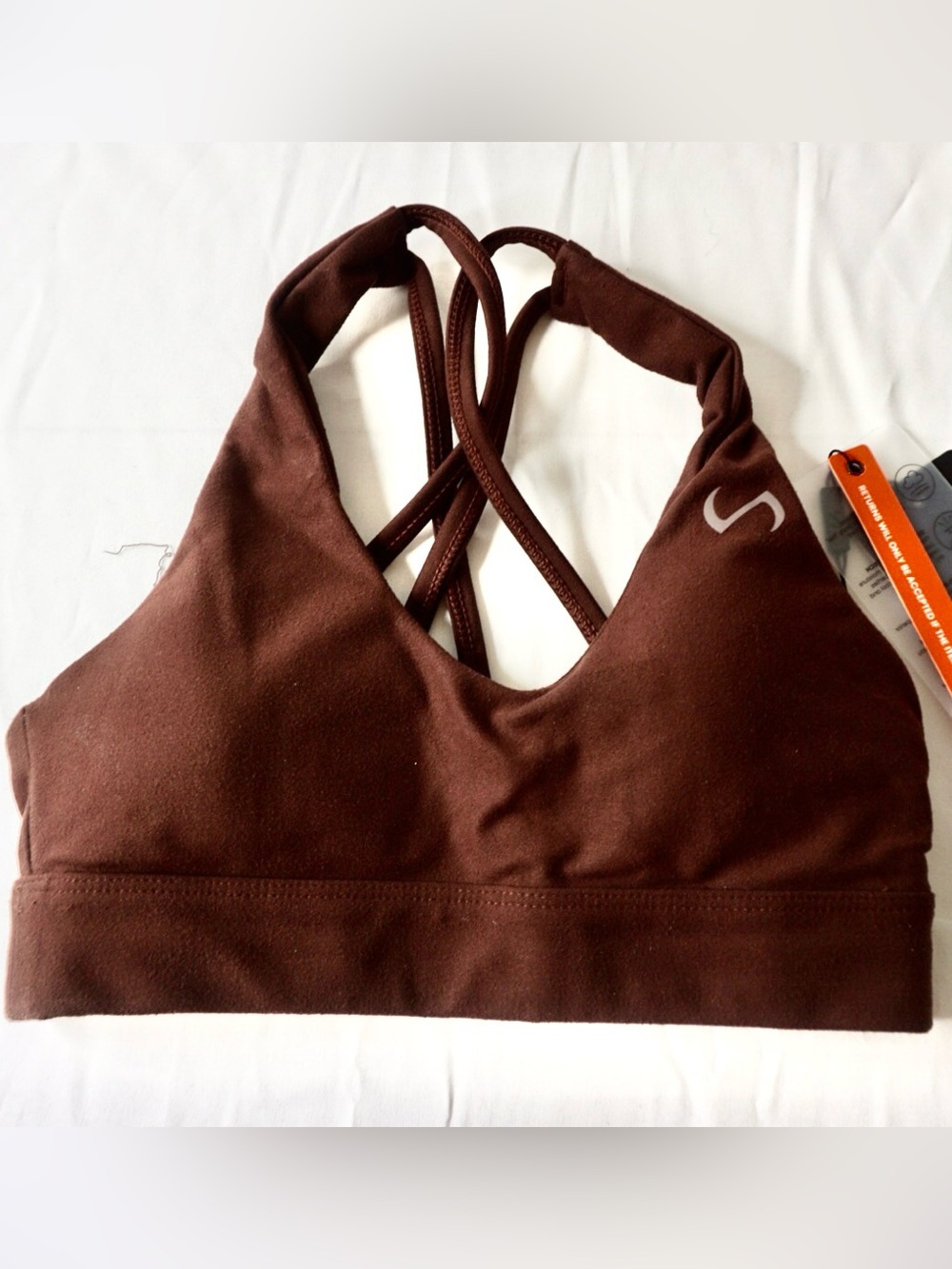 Women's Brown Strappy Athletic Sports Bra